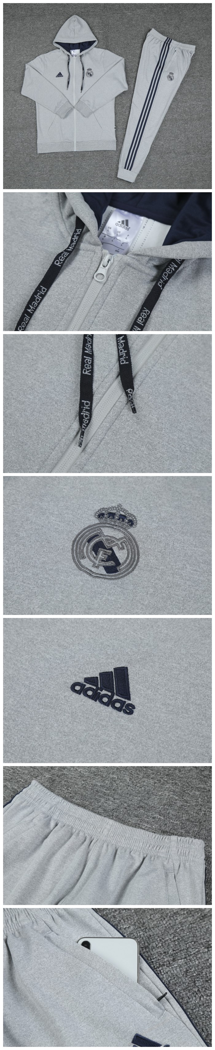 Real Madrid 19-20 Grey Hoody Kit